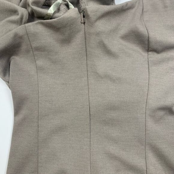 ASOS One Long Sleeve Bodycon Cutout Beige Mini Dress Mobwife Party Size 6 - Picture 5 of 16